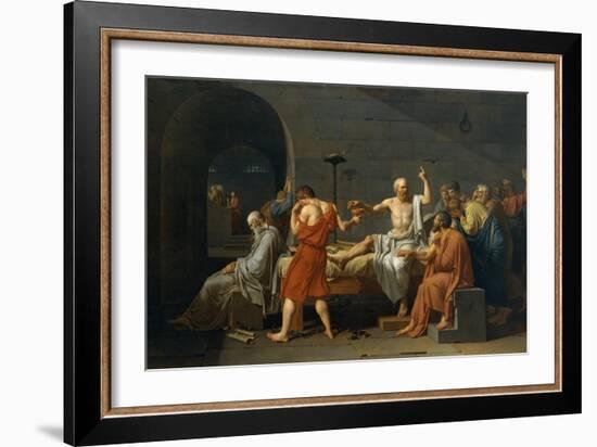 The Death of Socrates, 1787-Jacques Louis David-Framed Giclee Print