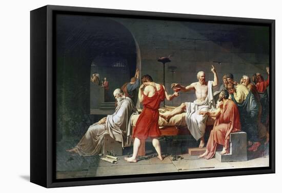 The Death of Socrates, 4th Century Bc-Jacques-Louis David-Framed Premier Image Canvas