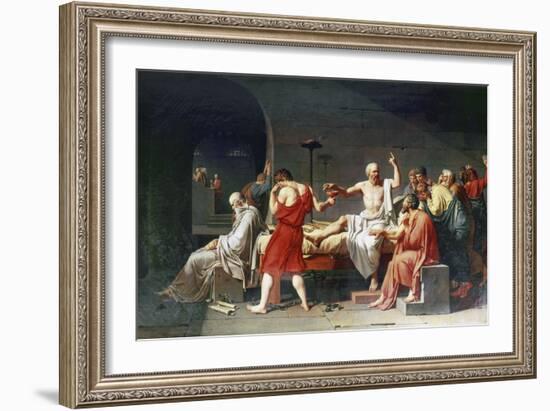 The Death of Socrates, 4th Century Bc-Jacques-Louis David-Framed Giclee Print