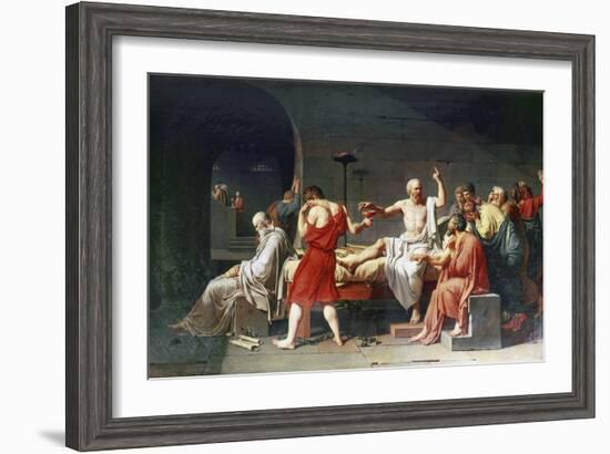 The Death of Socrates, 4th Century Bc-Jacques-Louis David-Framed Giclee Print