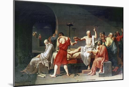 The Death of Socrates, 4th Century Bc-Jacques-Louis David-Mounted Giclee Print