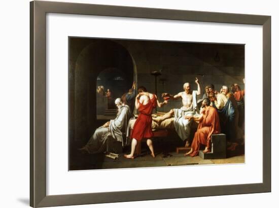 The Death of Socrates, c.1787-Jacques-Louis David-Framed Art Print