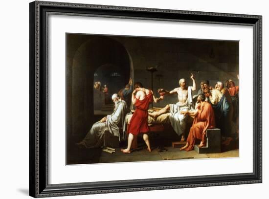 The Death of Socrates, c.1787-Jacques-Louis David-Framed Art Print