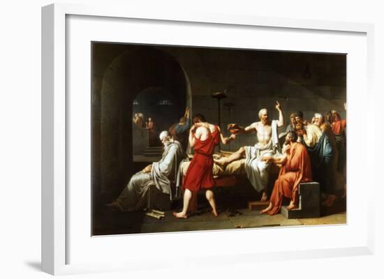 The Death of Socrates, c.1787-Jacques-Louis David-Framed Art Print