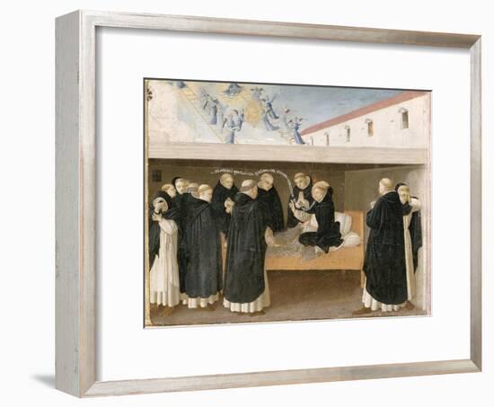 The Death of St. Dominic, from the Predella Panel of the Coronation of the Virgin, c.1430-32-Fra Angelico-Framed Giclee Print