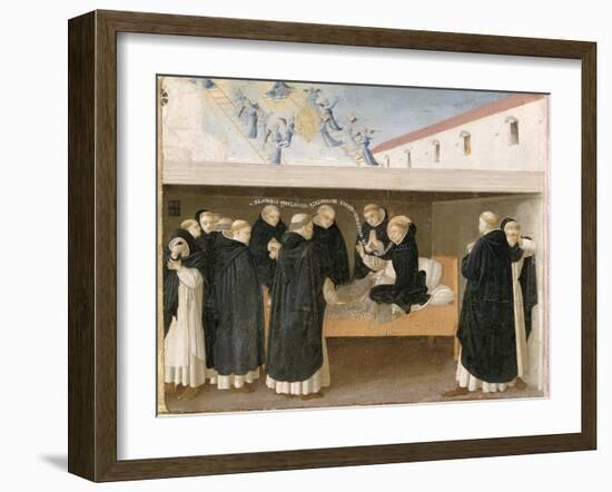 The Death of St. Dominic, from the Predella Panel of the Coronation of the Virgin, c.1430-32-Fra Angelico-Framed Giclee Print