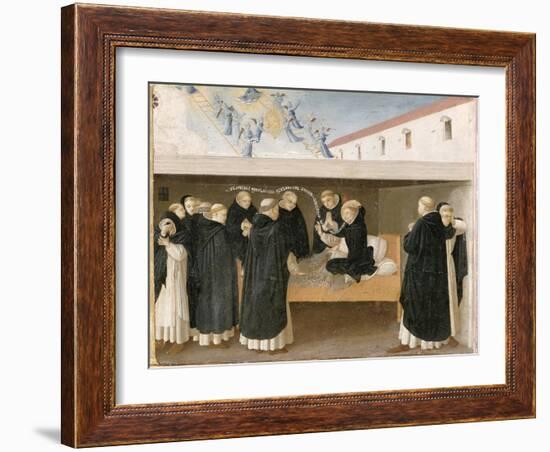 The Death of St. Dominic, from the Predella Panel of the Coronation of the Virgin, c.1430-32-Fra Angelico-Framed Giclee Print