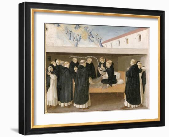 The Death of St. Dominic, from the Predella Panel of the Coronation of the Virgin, c.1430-32-Fra Angelico-Framed Giclee Print