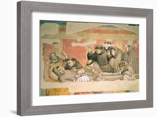 The Death of St. Francis, from the Bardi Chapel (Fresco) (Detail of 63329)-Giotto di Bondone-Framed Giclee Print