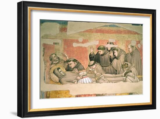 The Death of St. Francis, from the Bardi Chapel (Fresco) (Detail of 63329)-Giotto di Bondone-Framed Giclee Print