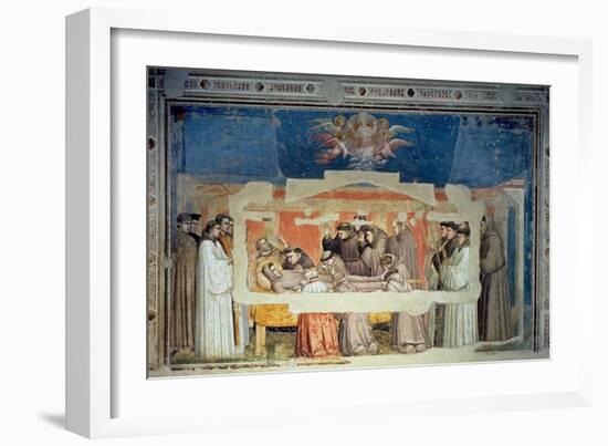 The Death of St. Francis, from the Bardi Chapel-Giotto di Bondone-Framed Giclee Print