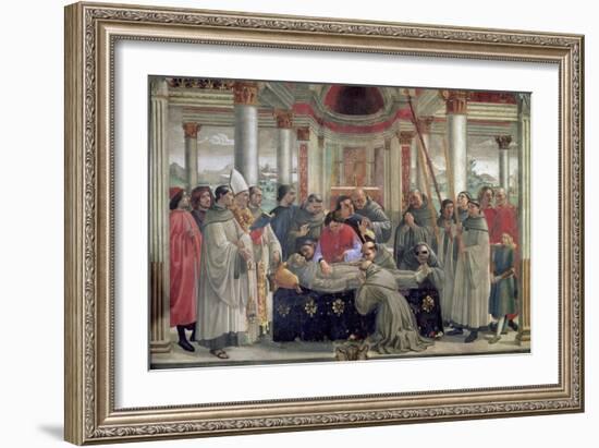 The Death of St. Francis, Scene from a Cycle of the Life of St. Francis of Assisi, 1486-Domenico Ghirlandaio-Framed Giclee Print