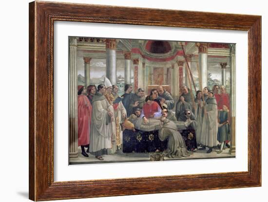 The Death of St. Francis, Scene from a Cycle of the Life of St. Francis of Assisi, 1486-Domenico Ghirlandaio-Framed Giclee Print