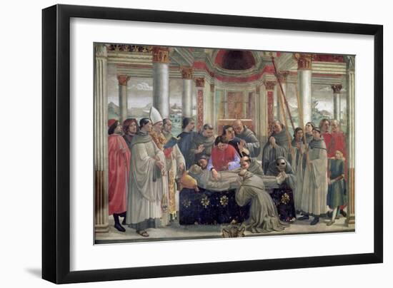 The Death of St. Francis, Scene from a Cycle of the Life of St. Francis of Assisi, 1486-Domenico Ghirlandaio-Framed Giclee Print