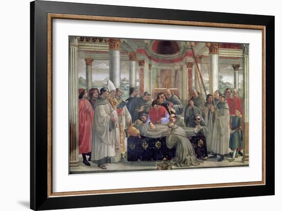 The Death of St. Francis, Scene from a Cycle of the Life of St. Francis of Assisi, 1486-Domenico Ghirlandaio-Framed Giclee Print