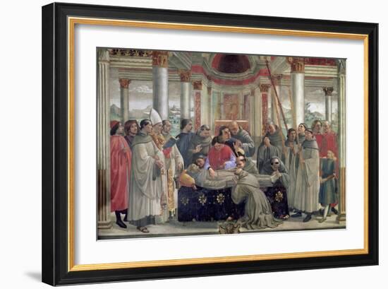 The Death of St. Francis, Scene from a Cycle of the Life of St. Francis of Assisi, 1486-Domenico Ghirlandaio-Framed Giclee Print