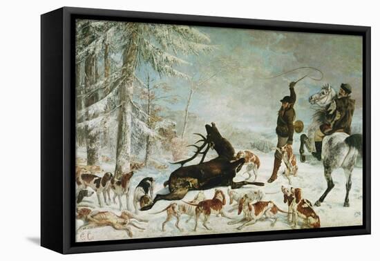 The Death of the Deer, 1867-Gustave Courbet-Framed Premier Image Canvas