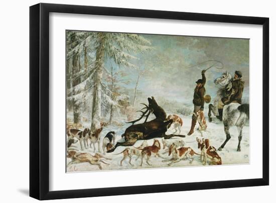 The Death of the Deer, 1867-Gustave Courbet-Framed Giclee Print