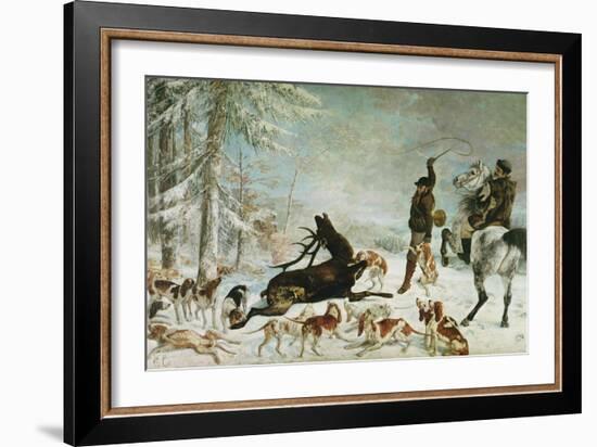 The Death of the Deer, 1867-Gustave Courbet-Framed Giclee Print