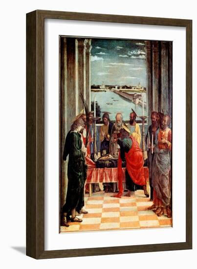 The Death of the Virgin (Painting, 1462)-Andrea Mantegna-Framed Giclee Print