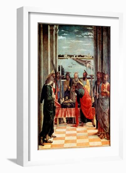 The Death of the Virgin (Painting, 1462)-Andrea Mantegna-Framed Giclee Print