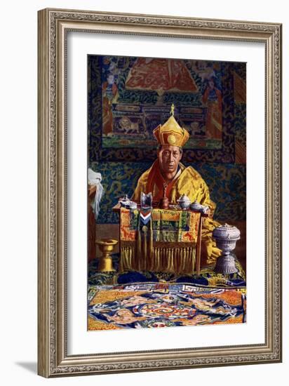 The Deb Raja, Acting Head of the Buddhist Church of Bhutan, 1922-John Claude White-Framed Giclee Print