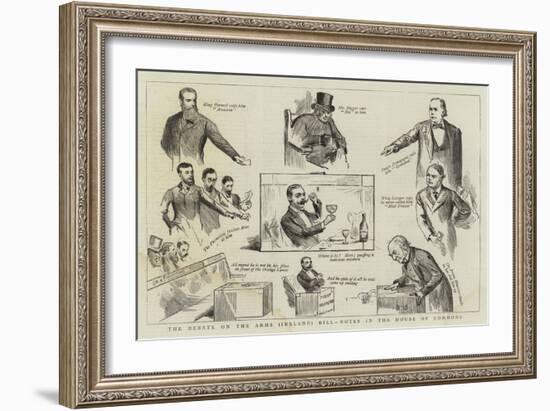 The Debate on the Arms (Ireland) Bill, Notes in the House of Commons-Randolph Caldecott-Framed Giclee Print