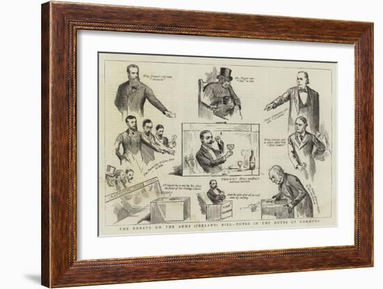 The Debate on the Arms (Ireland) Bill, Notes in the House of Commons-Randolph Caldecott-Framed Giclee Print