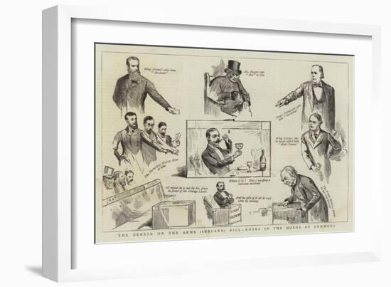 The Debate on the Arms (Ireland) Bill, Notes in the House of Commons-Randolph Caldecott-Framed Giclee Print