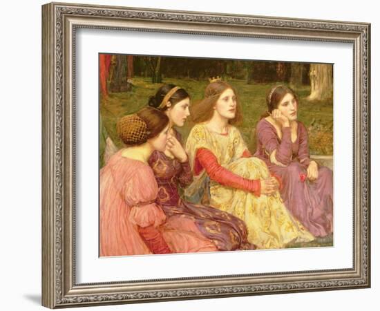 The Decameron, 1916 (Oil on Canvas) (Detail of 190596)-John William Waterhouse-Framed Giclee Print