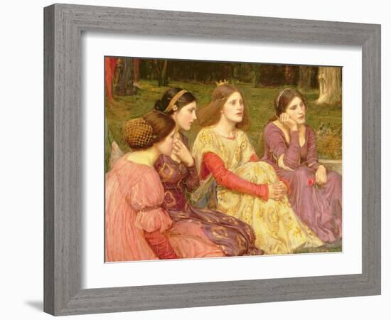 The Decameron, 1916 (Oil on Canvas) (Detail of 190596)-John William Waterhouse-Framed Giclee Print