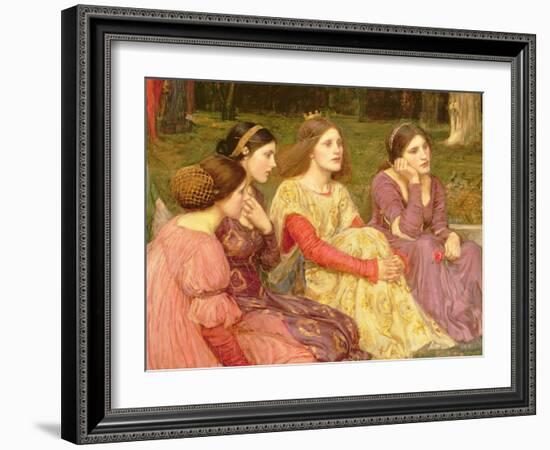 The Decameron, 1916 (Oil on Canvas) (Detail of 190596)-John William Waterhouse-Framed Giclee Print