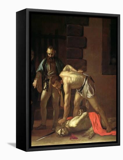 The Decapitation of St. John the Baptist, 1608-Caravaggio-Framed Premier Image Canvas