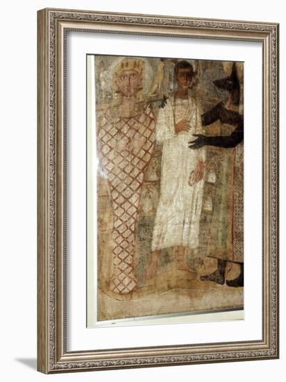 The Deceased and his Mummy protected by Anubis, Egypt, 3rd century-Unknown-Framed Giclee Print