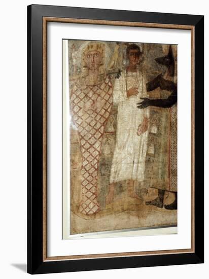 The Deceased and his Mummy protected by Anubis, Egypt, 3rd century-Unknown-Framed Giclee Print