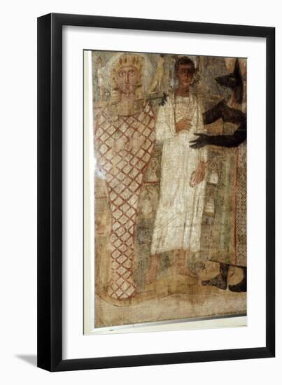 The Deceased and his Mummy protected by Anubis, Egypt, 3rd century-Unknown-Framed Giclee Print