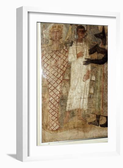 The Deceased and his Mummy protected by Anubis, Egypt, 3rd century-Unknown-Framed Giclee Print