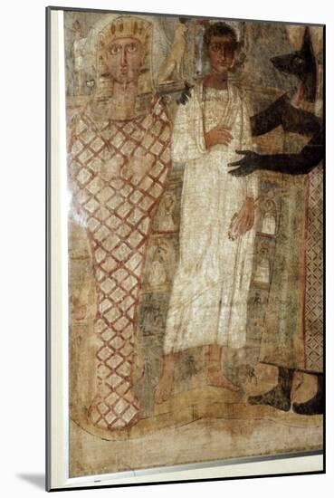 The Deceased and his Mummy protected by Anubis, Egypt, 3rd century-Unknown-Mounted Giclee Print