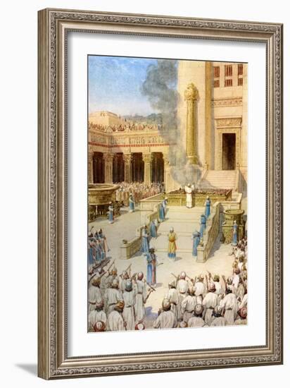 The dedication of the Temple in Jerusalem built by King Solomon - Bible-William Brassey Hole-Framed Giclee Print