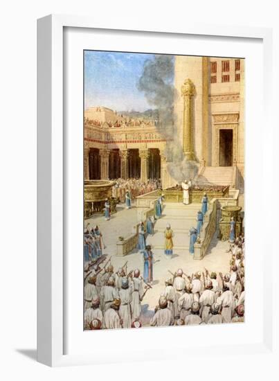 The dedication of the Temple in Jerusalem built by King Solomon - Bible-William Brassey Hole-Framed Giclee Print