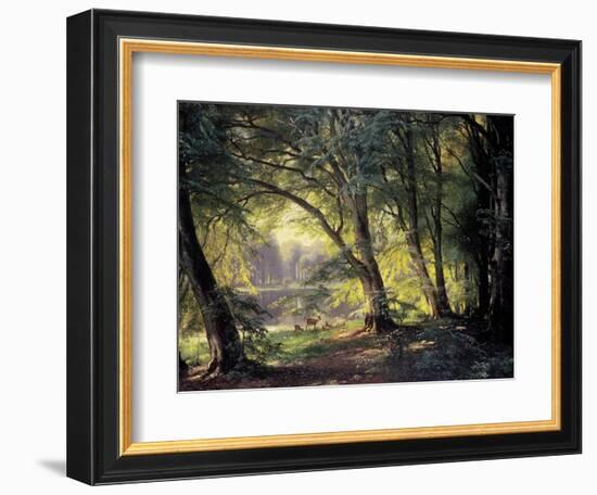 The Deer Park-Carl Frederic Aagaard-Framed Art Print