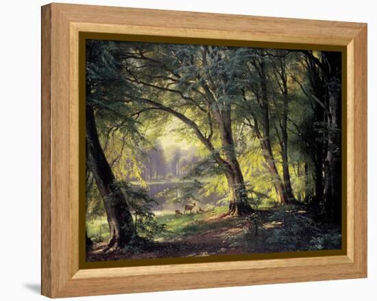 The Deer Park-Carl Frederic Aagaard-Framed Stretched Canvas