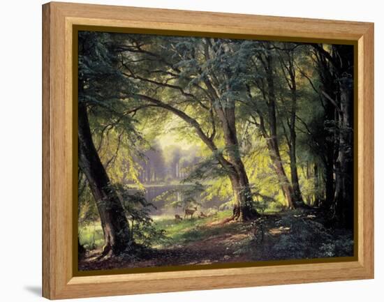 The Deer Park-Carl Frederic Aagaard-Framed Stretched Canvas