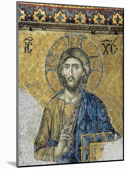 The Deesis. Detail. Jesus Christ in Majesty as If to Bless. Hagia Sophia. Istanbul. Turkey-null-Mounted Giclee Print