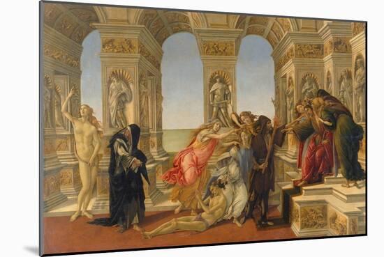 The Defamation of Apelles, 1494-95-Sandro Botticelli-Mounted Giclee Print