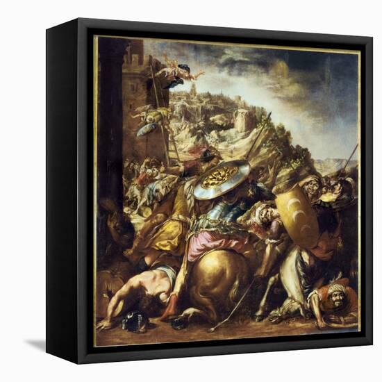 The defeat of the Saracens, The end of the Saracens invasion in Spain in 1492-Juan de Valdes Leal-Framed Premier Image Canvas