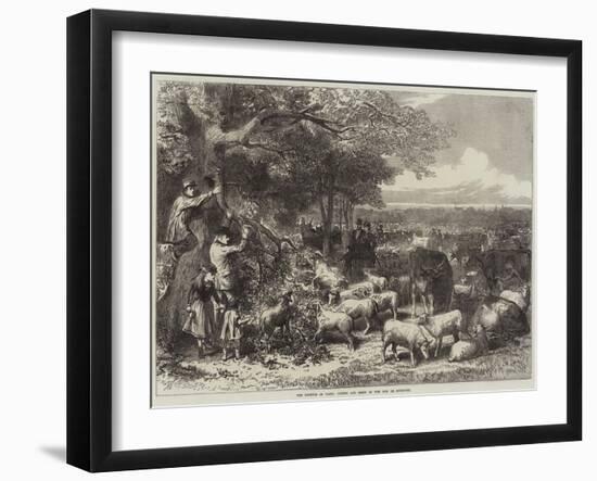 The Defence of Paris, Cattle and Sheep in the Bois De Boulogne-Arthur Hopkins-Framed Giclee Print