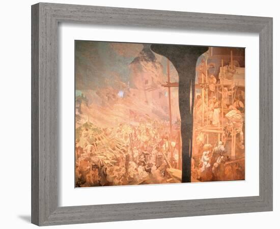 The Defence of Sziget, from the 'Slav Epic', 1914-Alphonse Mucha-Framed Giclee Print