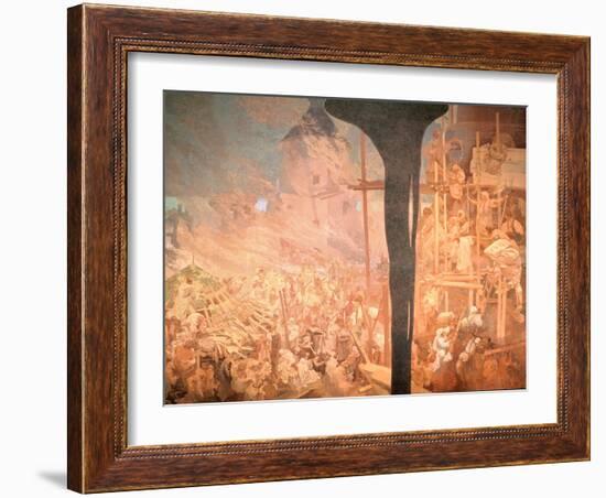 The Defence of Sziget, from the 'Slav Epic', 1914-Alphonse Mucha-Framed Giclee Print