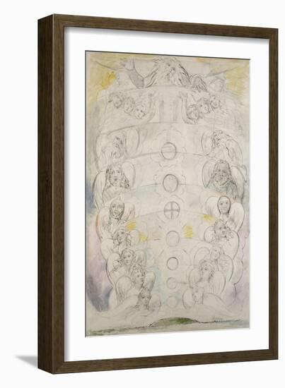 The Deity, from Whom Proceed the Nine Spheres, Illustration to the 'Divine Comedy', Paradiso-William Blake-Framed Giclee Print